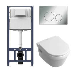 Инсталляция Am.Pm с унитазом Villeroy&Boch Omnia Architectura 5684 H101, сиденье микролифт клавиша х