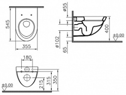 Унитаз подвесной Vitra Form 500 (4305B003-6067) белый