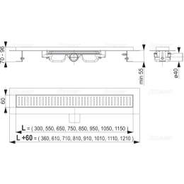 Душевой лоток AlcaPlast (APZ101-1150) серый