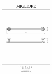 Фото Migliore Fortuna 27656 Полотенцедержатель L62 см, бронза