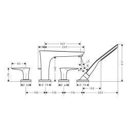 Фото Смеситель на борт ванны Hansgrohe PuraVida (15446000) белый