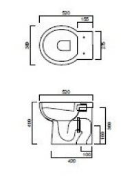 Унитаз приставной EASVA CIELO EASY 38х52х41, белый