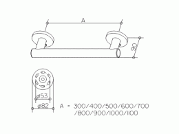Поручень Keuco Plan Care 34901010600, хром