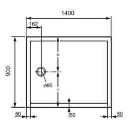 Душевой поддон Huppe PURANO 140 x 90 x h4 см, 202159.055, из искусственного камня