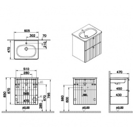 Тумба с раковиной Vitra Root Groove (69415) белый