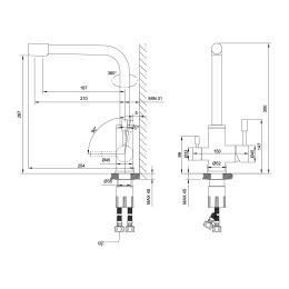 Смеситель для кухни Lemark Expert LM5061LGN Светлое золото