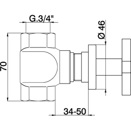 Запорный вентиль Cisal Barcelona Quad BQ00030321, хром