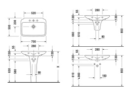 Раковина 70 см Duravit PuraVida 2700700000, белый