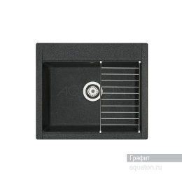Мойка для кухни из литого мрамора Aquaton Делия 60 прямоугольная графит 1A715232LD210