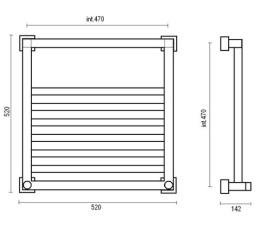 Фото Полотенцесушитель водяной Margaroli Quadri (Квадри) 711 7114704CRN
