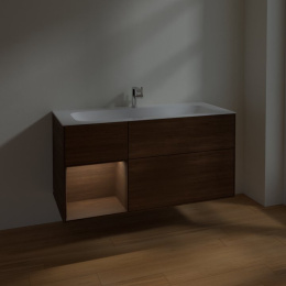 Villeroy Boch Finion F060GNGN Тумба под раковину 1196х498 мм (walnut veneer/walnut veneer)
