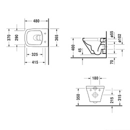 Унитаз подвесной Duravit Durastyle 2571090000, белый