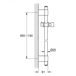 Grohe Rainshower 27136001 Душевая штанга, 1200 мм