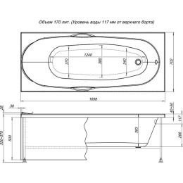 Фронтальная панель для ванны Aquanet Dali 170