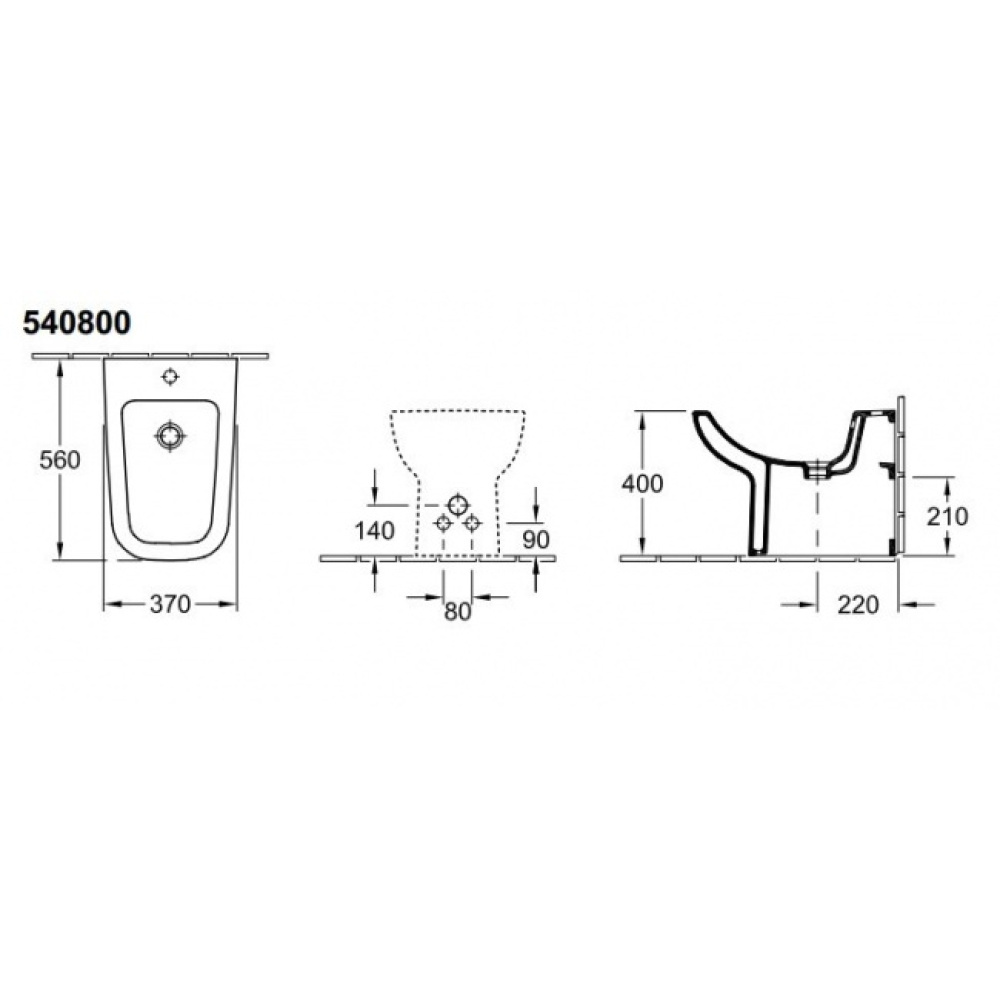 Villeroy&Boch Joyce 54080001 Биде напольное (альпийский белый)