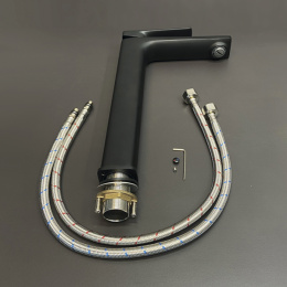 Фото Смеситель для раковины, картридж 35 мм, черный матовый, FC071B-CMT