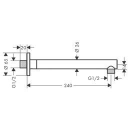 Держатель верхнего душа Hansgrohe (27809000)