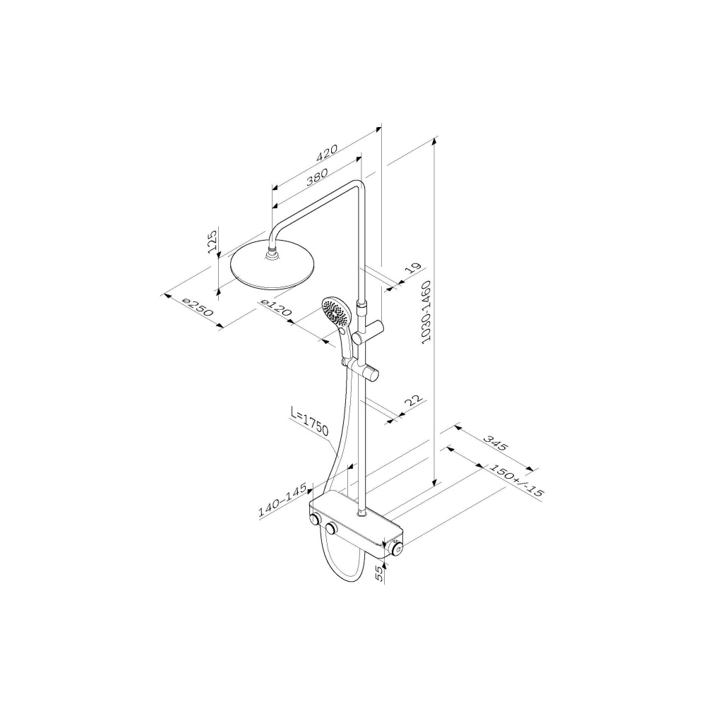 Душевая система Am.Pm Inspire 2.0 (F0750A400) хром