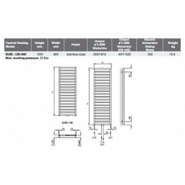 Полотенцесушитель Zehnder Subway SUBC-130-060 Белый
