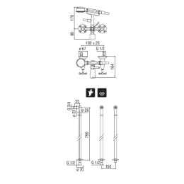 NOBILI Carlos Primero T3 CP210/T3CR_AV00151/10CR Напольный смеситель для ванны (хром)