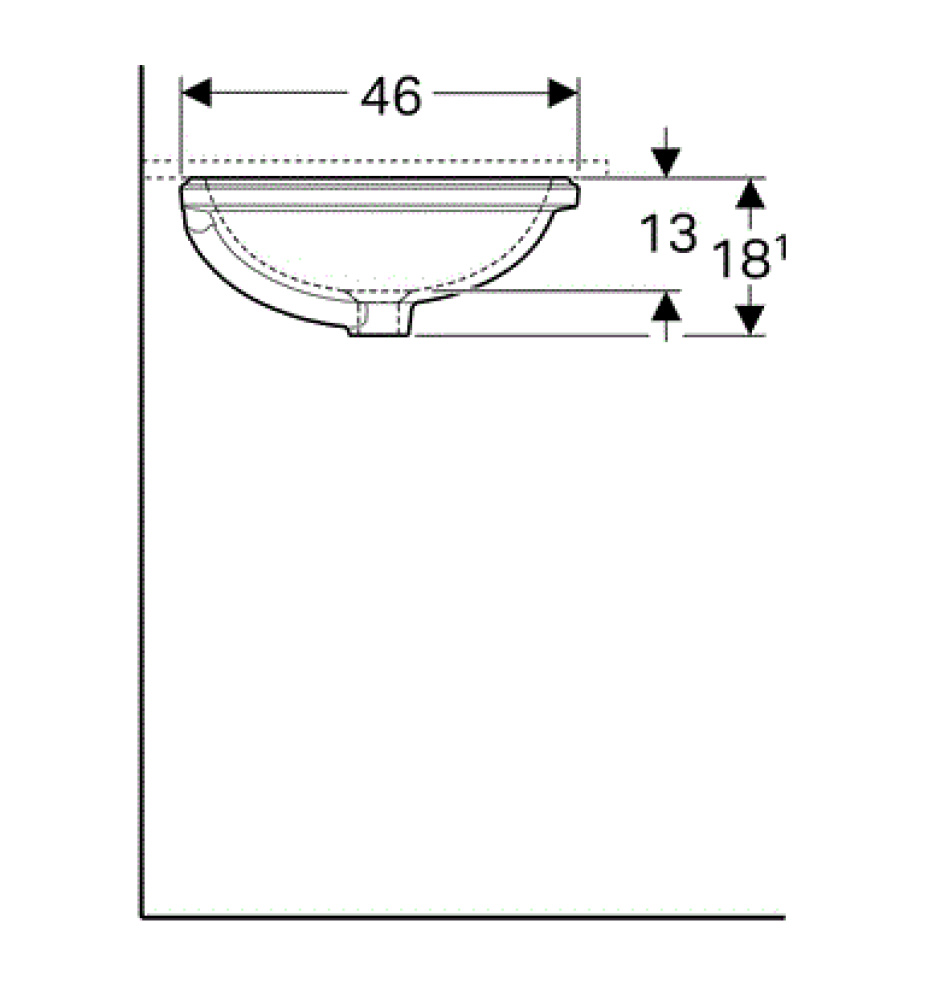 Фото Geberit Variform 500.758.01.2 Раковина, встраиваемая снизу