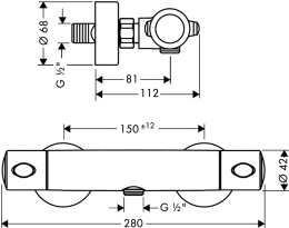 Фото Смеситель Hansgrohe Ecostat 1001 SL 13261 для душа термостатический