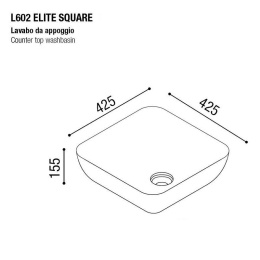 Раковина накладная 42.5 см AeT Elite (L602T0R0V0105) черный матовый