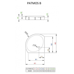Акриловый поддон для душа Radaway Patmos B 90x90x16 белый 4T99155-03