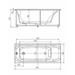 Акриловая ванна 170x70 Aquatek (ALF170-0000038), прямоугольная