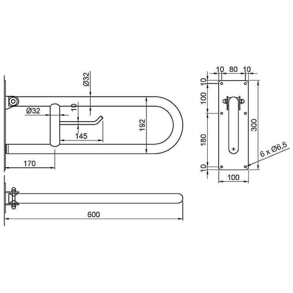 Фото Поручень полукруглый Nofer 15051.60.B хром, глянцевый