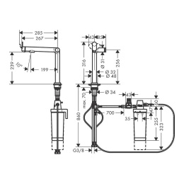 Смеситель для кухни Hansgrohe Aqittura M91 (76804000) хром