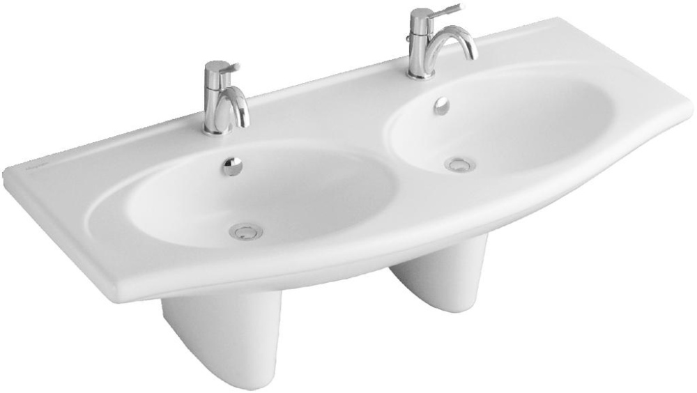 Раковина двойная 71911301 VILLEROY&BOCH VELVET, 1300x550 мм