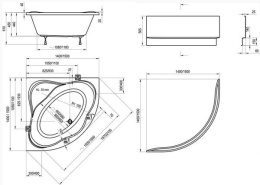 Фото Акриловая ванна 150x150 Ravak (C661000000), четверть круга