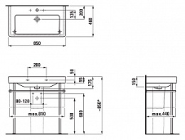 Раковина накладная Laufen Pro S 8.1396.5.000.104.1, 85*46см