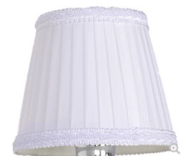 TW 11, абажур для светильника E14, цвет ткани: белый с белым кантом
