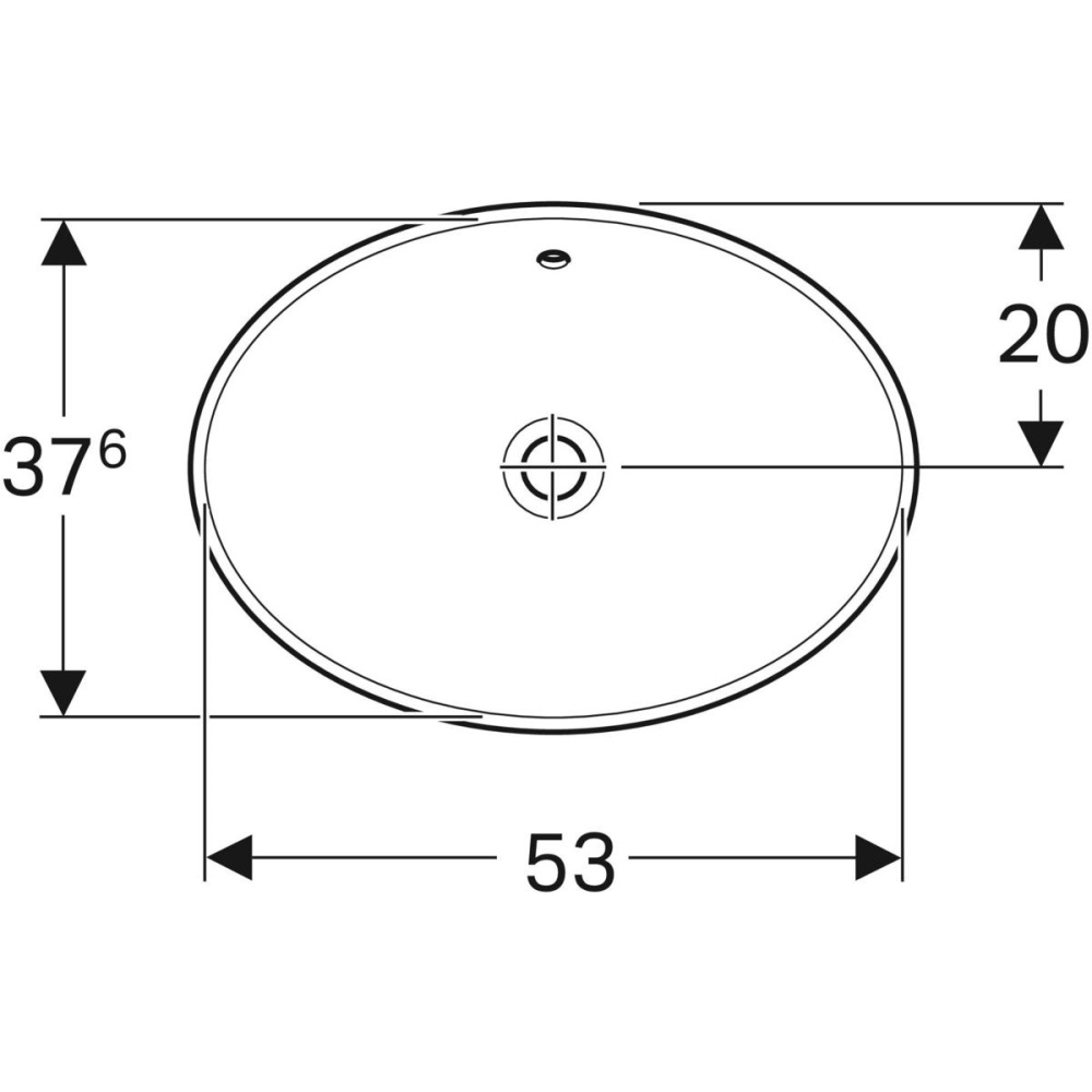 Geberit Variform 500.716.01.2 Раковина, встраиваемая сверху, накладная