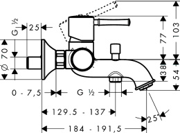 Фото Смеситель для ванны Hansgrohe Talis Classic (14140000) хром