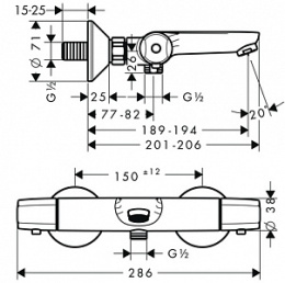 Фото Термостат для ванны Hansgrohe Ecostat E (13145000) хром