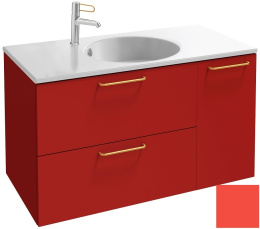 Фото Тумба под раковину Jacob Delafon Odeon Rive Gauche 90 см, EB2543-RX-G1J, цвет алый глянцевый, ручки 