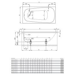 BETTE Form Ванна с шумоизоляцией 170х70х42, с самоочищающимся покрытием Glaze Plus, белая, с комплек