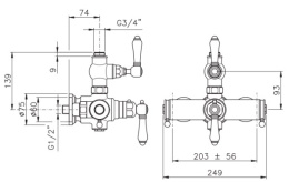Смесители для душа Cмеситель Nicolazzi Termostatico 4917GO18 для душа, золото/Dames Anglaise
