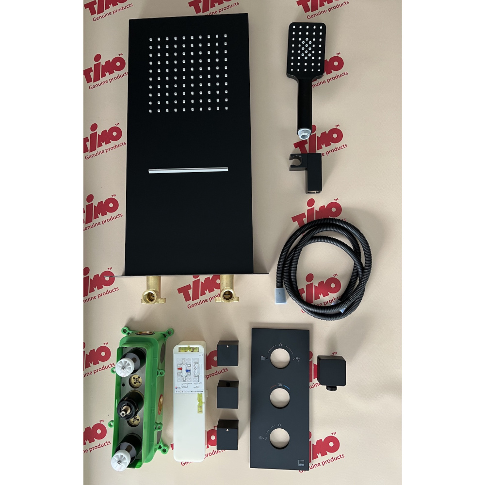 Душевая система встроенная с термостатом Timo Petruma SX-5039/03SM черный