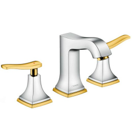 Смеситель для раковины на 3 отверстия 31330090 Hansgrohe Metropol Classic (хром, золото)