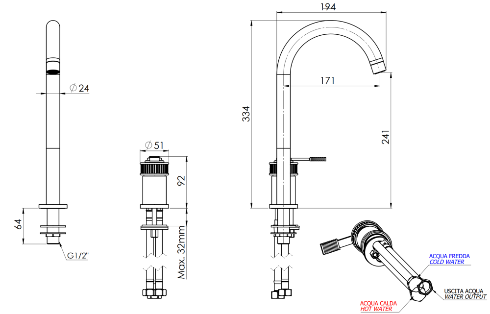 Фото Смеситель для раковины Remer Atelier AL57L