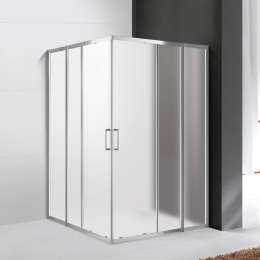 Душевой уголок Cezares Molveno-A-22-90+20-P-Cr, 110 x 110 x 190 см, стекло текстурное Punto, хром