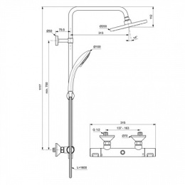 Душевая стойка Ideal Standard Ceratherm (A7208AA) хром