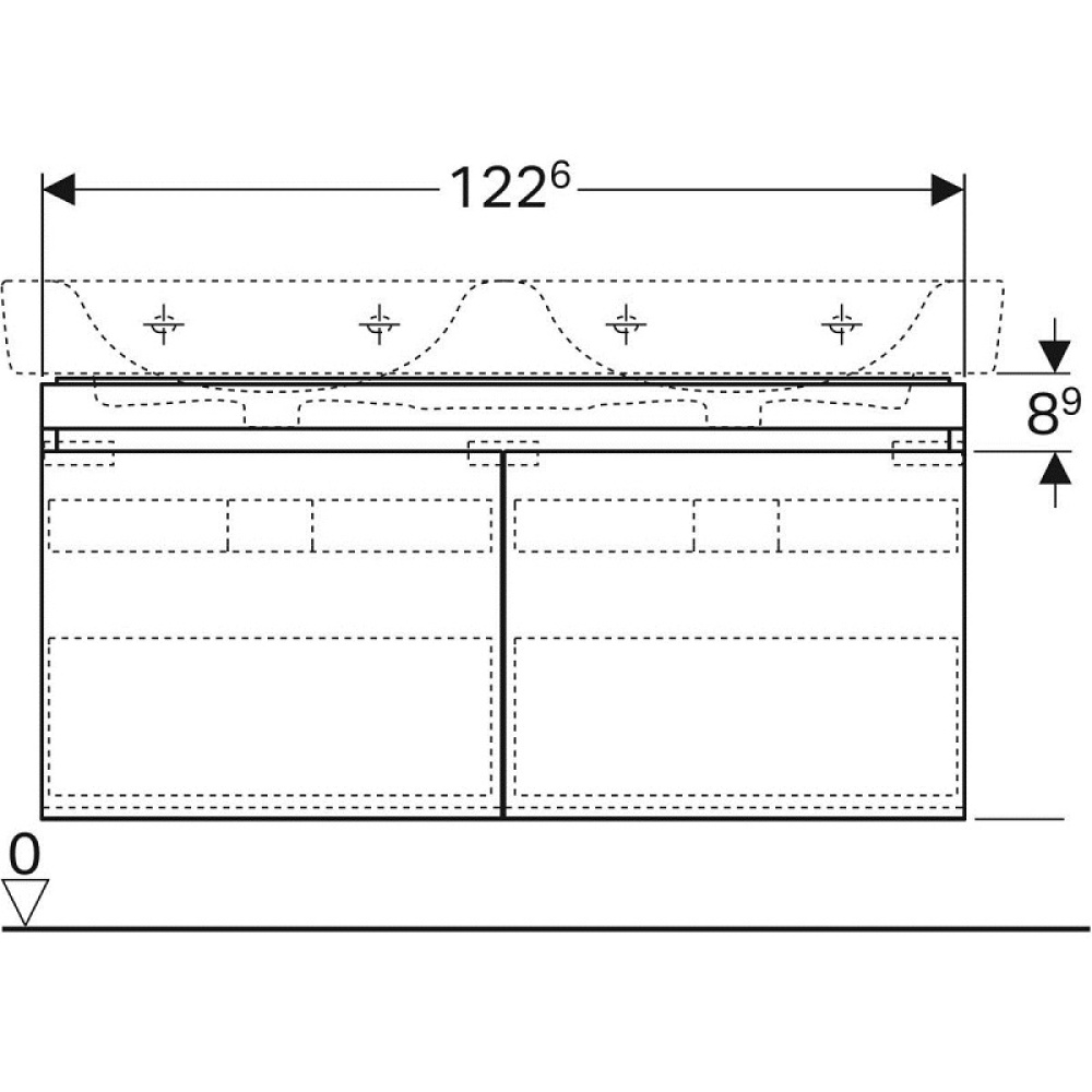 Geberit Renova Plan 869130000 Тумба для раковины, с ящиками выдвижными