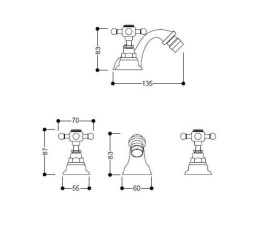Фото Kerasan Retro 739293 Смеситель для биде
