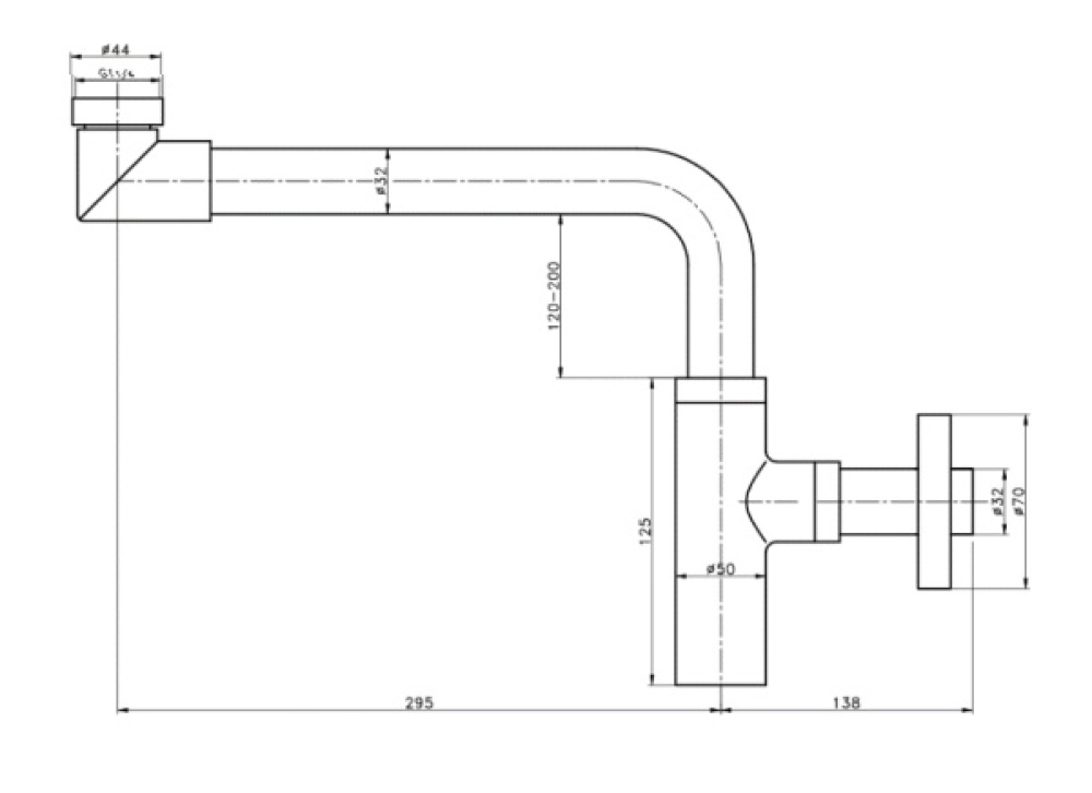 Фото CREAVIT Сифон для раковины с смещением SF6088