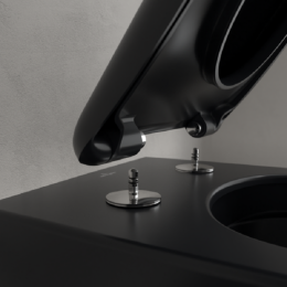 Фото Подвесной унитаз Villeroy&Boch Antao (4674T0R7) безободковый, технология TwistFlush, Pure Black